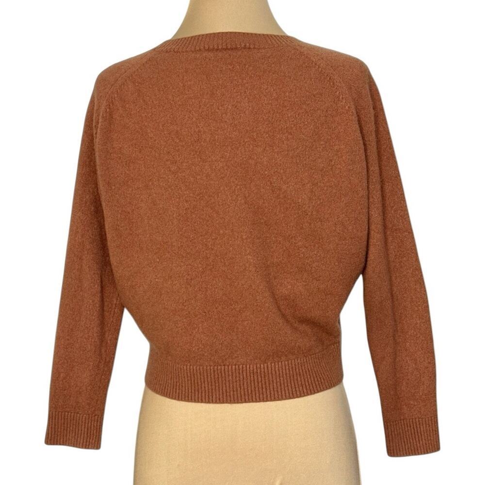 VINCE Cashmere Burnt Orange Crew Neck Cropped Luxuriously Soft Luxe Size XS - Picture 7 of 9